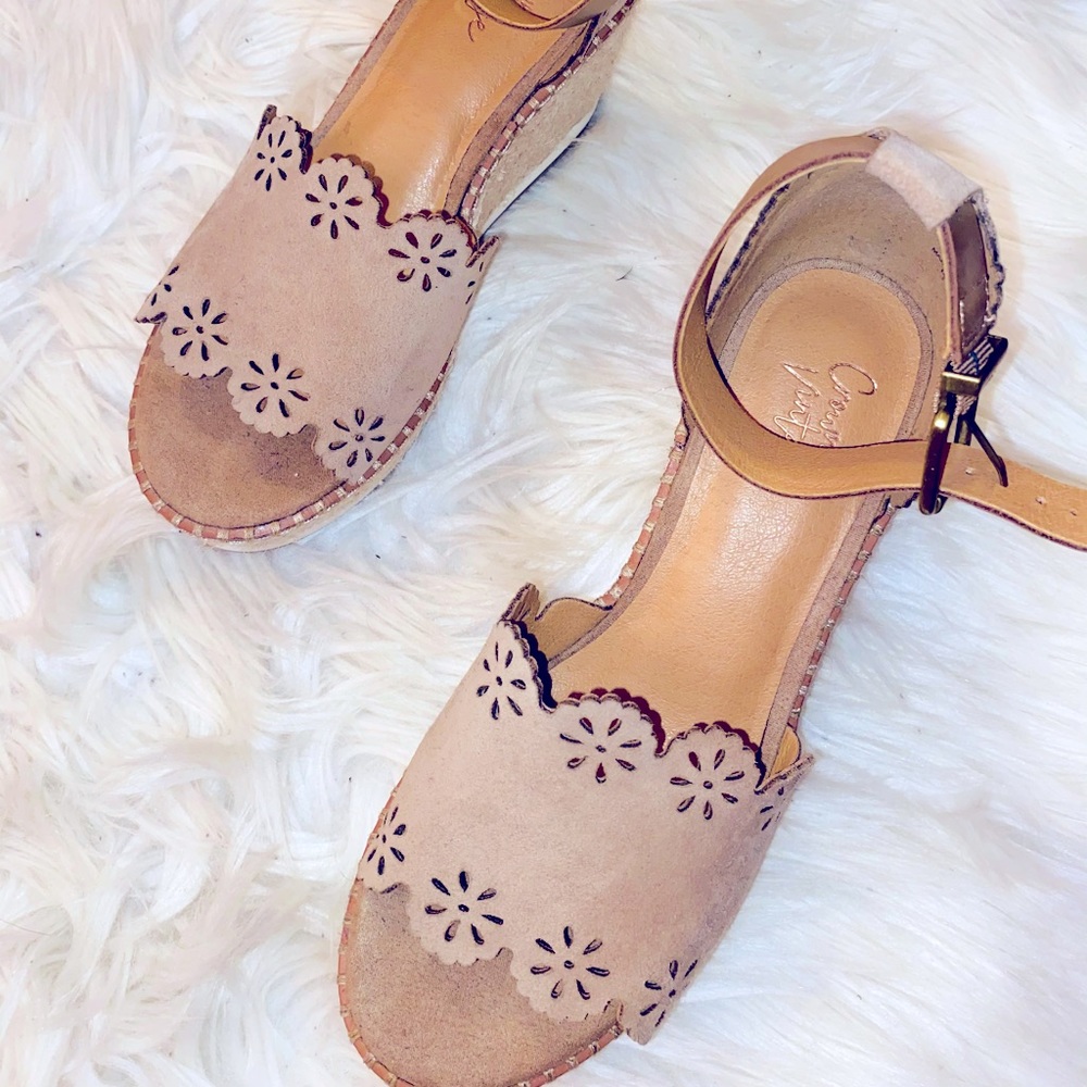 Crown Vintage Taupe Espadrille Wedges